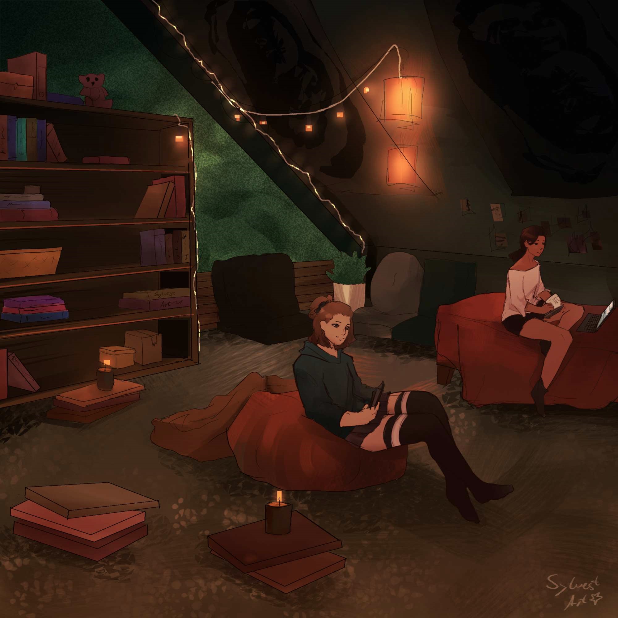 2 Characters in a cozy room