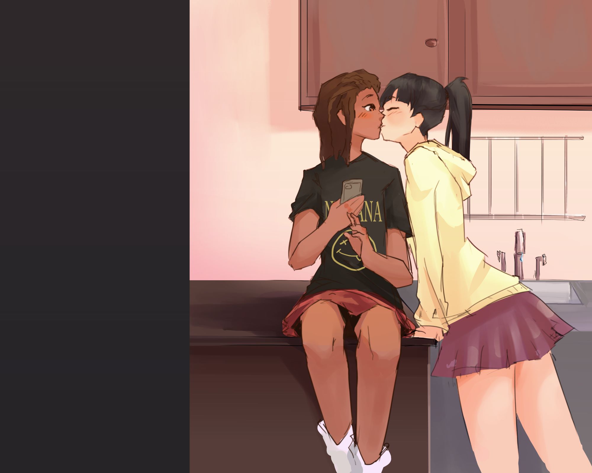 gay girls kissing