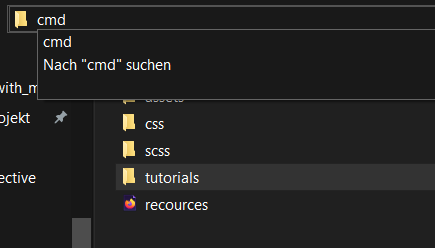 type in cmd in directory